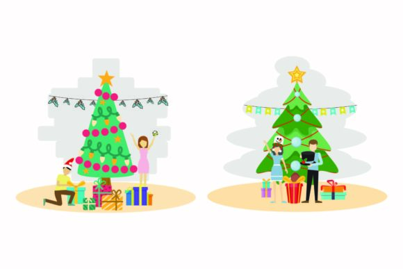 Download Christmas Gift Decoration Vector Set - Christmas gift decoration Collection