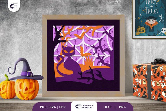 Download Halloween Black Cat 3D Shadow Box - Halloween black cat 3d shadow box Collection