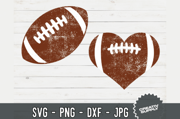 Download Football Heart SVG Vintage Grunge - Premium Resources