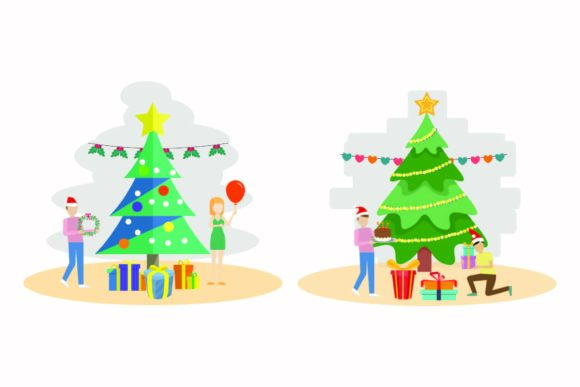 Download Christmas Gift Decoration Vector Set - Christmas gift decoration Collection