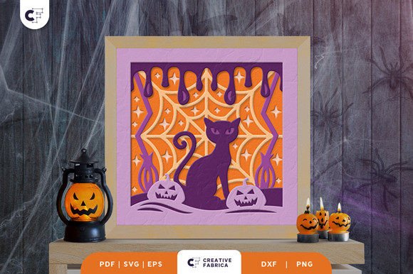 Download Halloween Black Cat 3D Shadow Box SVG - Halloween black cat 3d shadow box Collection